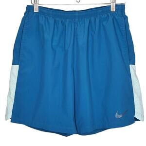 Nike Dri-Fit Running Shorts Womens L Athletic Running  Blue Mesh Pocket